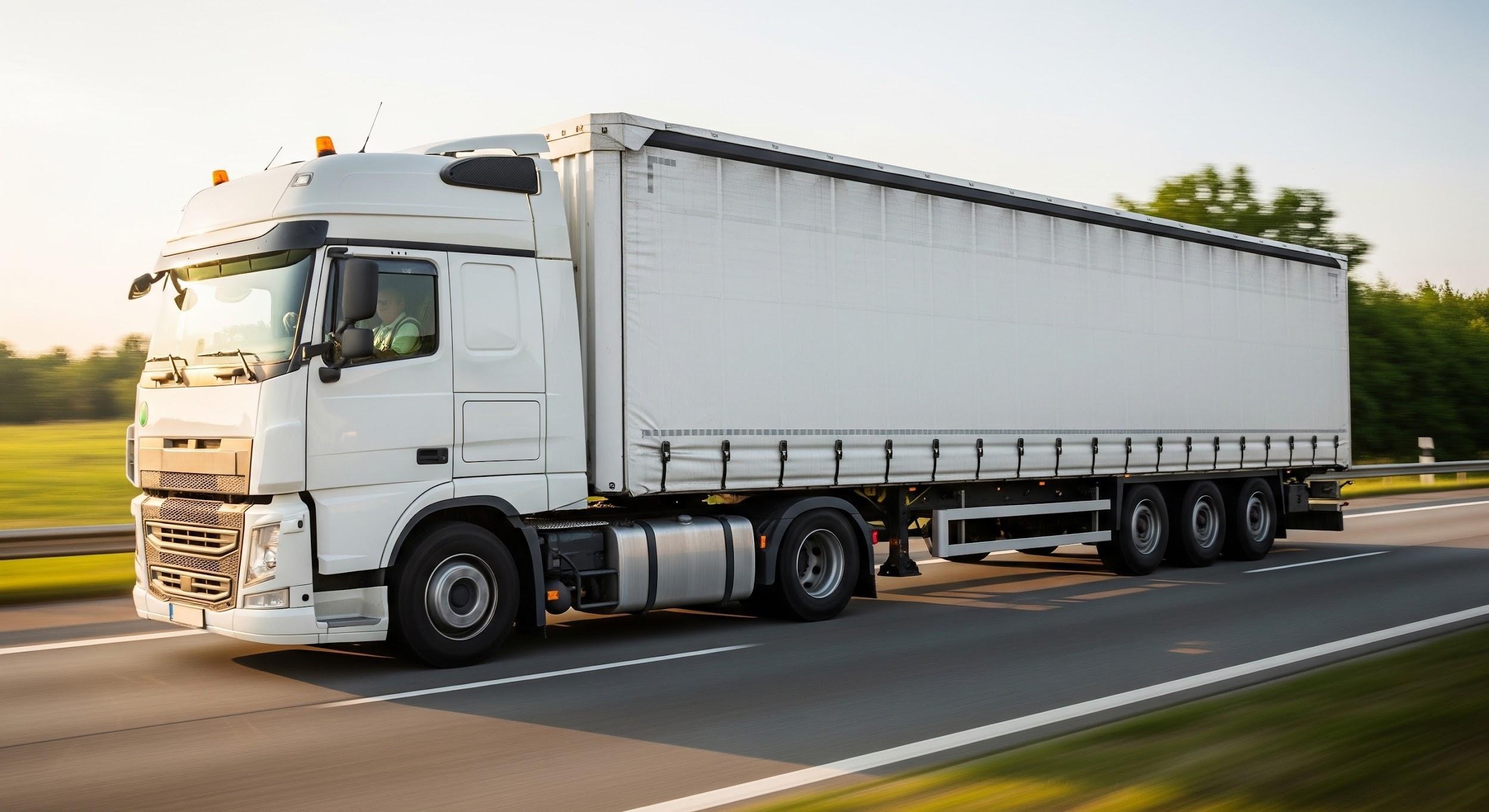 Illustrative truck delivery across European agricultural landscapes