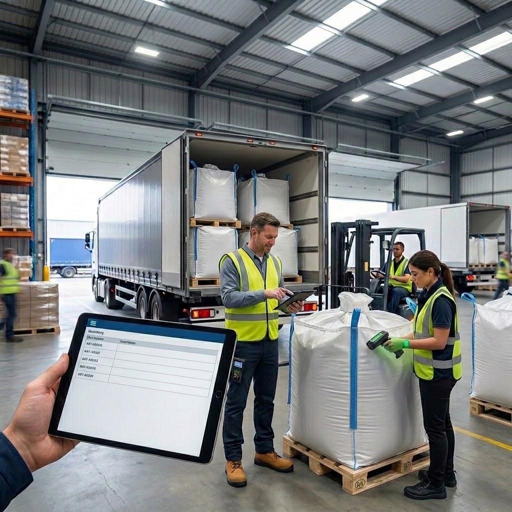 Illustrative warehouse quality and loading inspection